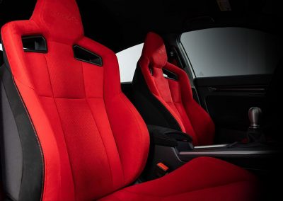 EXCLUSIVELY DESIGN SPORT SEATS WITH DOUBLE RED STITCHING