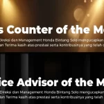 Sales dan Service Advisor of the Month Honda Bintang Solo November 2024